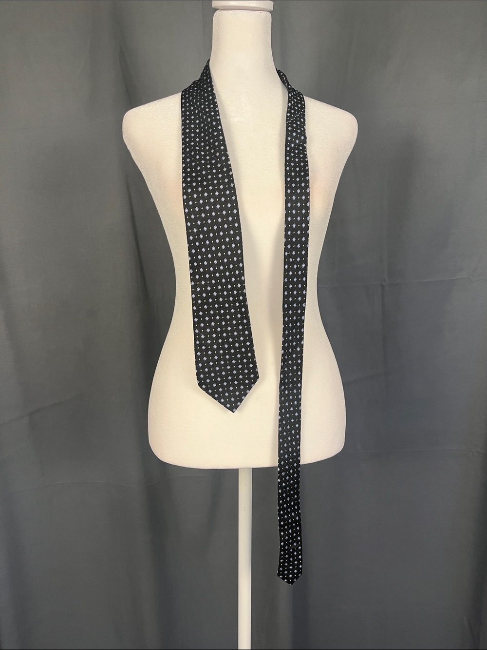 Nautica Black Tie with White Polka Dot Pattern